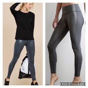 NWT Peach: satin finish front, matt on the backside, med. compression leggings